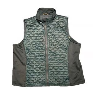 LL Bean Vest Women's Sz 3X Fleece Lined Primaloft Quilted Puffer Teal